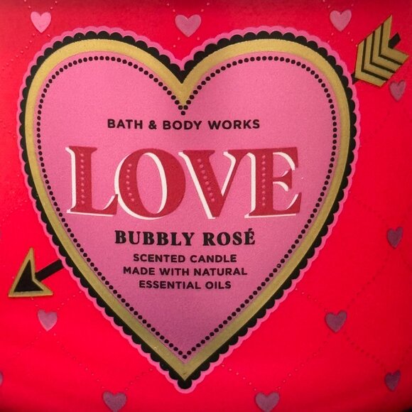 BBW Bubbly Rosé Bath & Body Works 3 Wick Candle - Picture 3 of 10